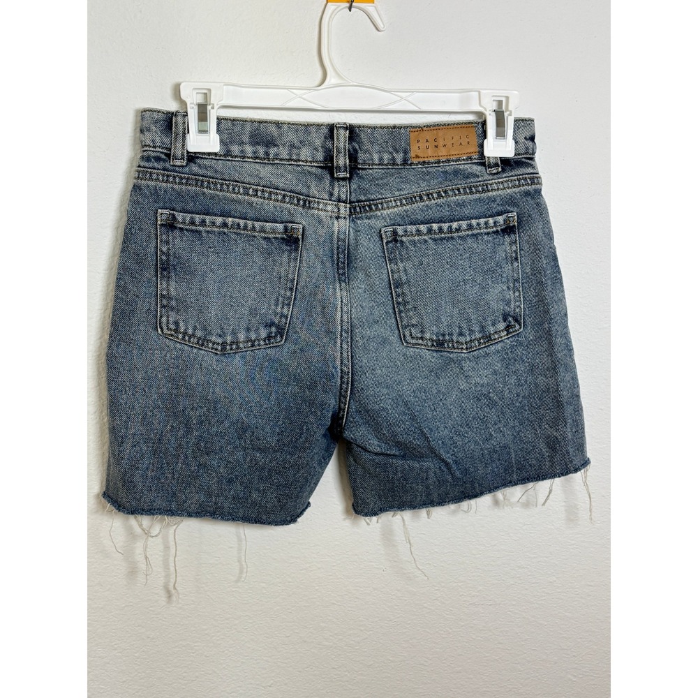 PacSun Kids Baggy Denim Shorts Medium Wash Raw Hem Size 12